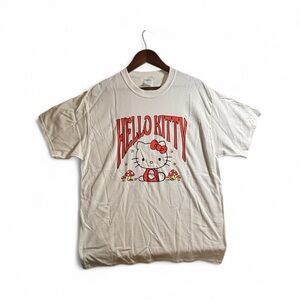 NWOT Port and Company Hello Kitty Graphic White Short Sleeve Tee Size Large